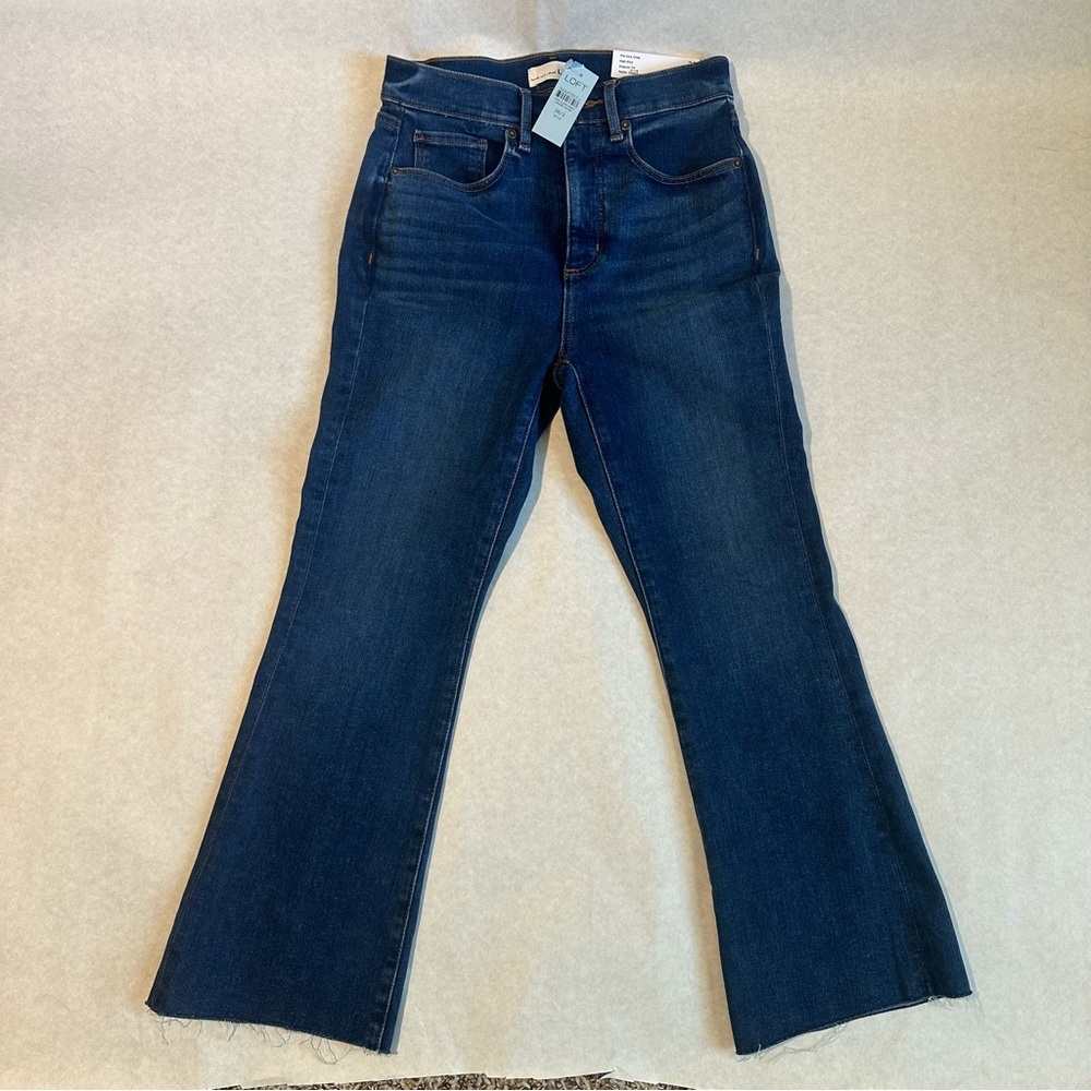 NWT Loft size 26 petite high rise Kick Crop jeans